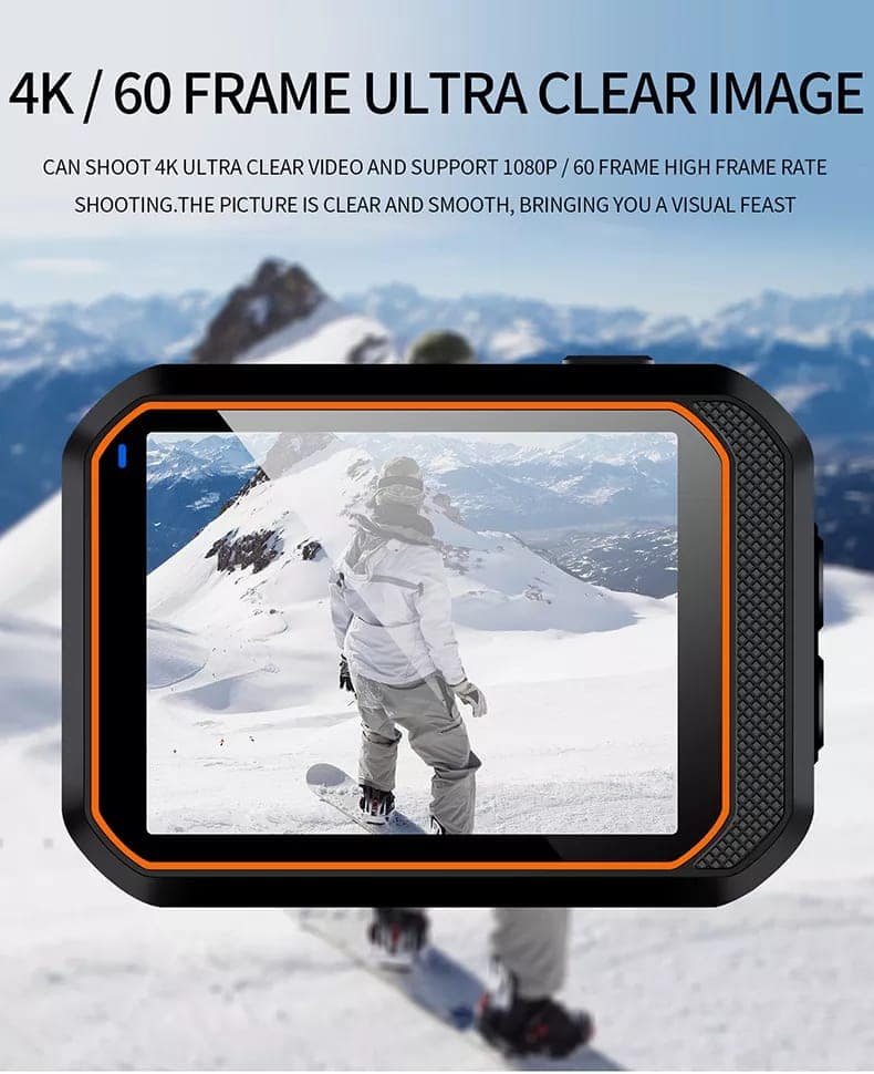 AUSHA Adventure 4K Action Camera with EIS Stabilization, Wi-Fi, 170° Lens, Wireless Remote, Waterproof Case for Biking & Vlogging view 7