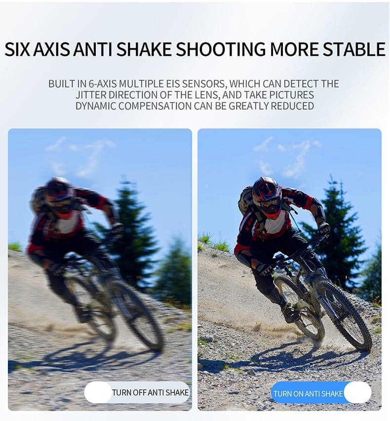 AUSHA Adventure 4K Action Camera with EIS Stabilization, Wi-Fi, 170° Lens, Wireless Remote, Waterproof Case for Biking & Vlogging view 8