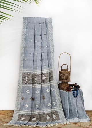 Beautiful Eri x Eri Silk Saree