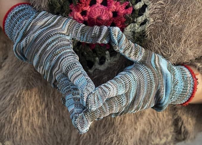 Unisex Winter Warm Knitted Gloves, Thermal Fleece Lined Touchscreen Texting Mittens for Men Women view 3