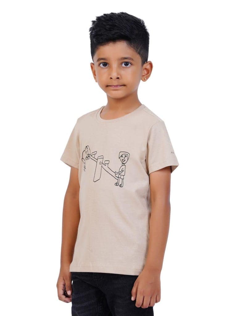AIR GARB Boys Round Neck Printed Cotton T-shirt for 2-3 Years - Pack of 2 (K23-SB-CBL) Multicolour view 2