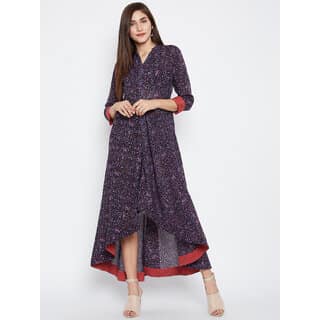 Purple-print-kurta