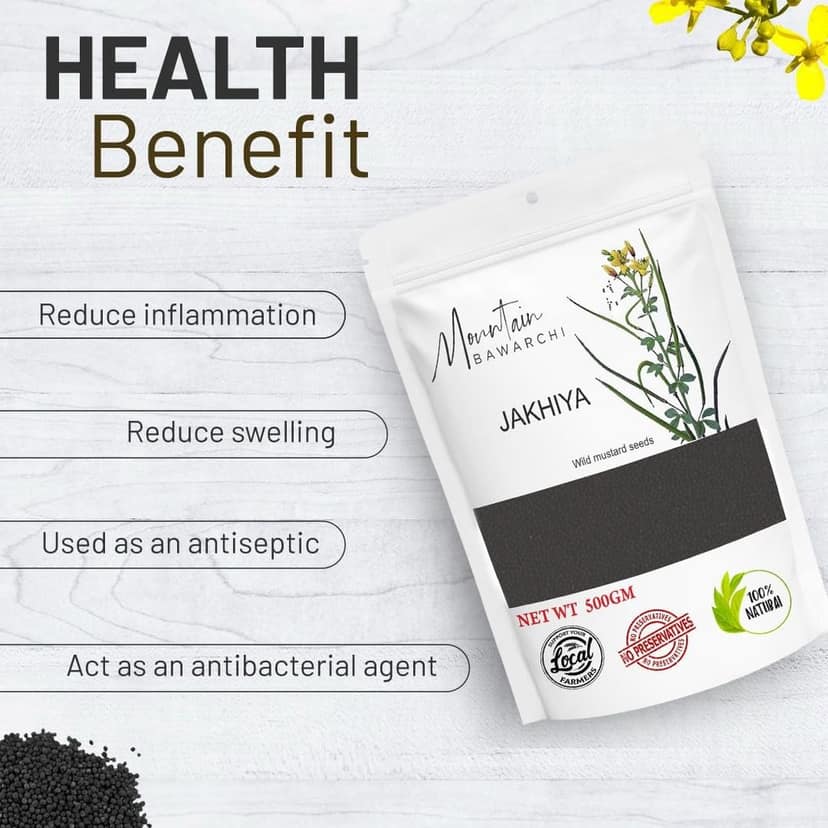 Mountain Bawarchi Jakhiya - 2 Kg | Black Jakhiya Seeds | Wild Mustard Seed | Rai Seeds | 500g, Pack of 4 view 6