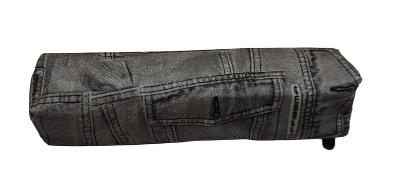 OPPIBIMA Distressed Dark Grey Denim Look Pencil Case Pouch