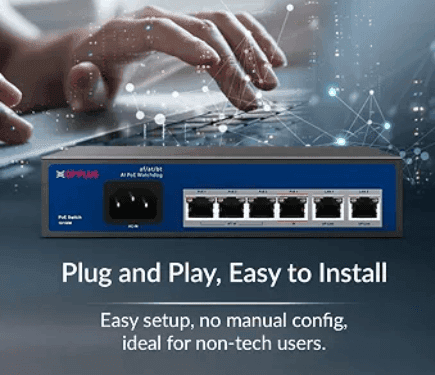 CP PLUS 4 Port PoE Switch CP-UNW-HPU4H2-48 view 3
