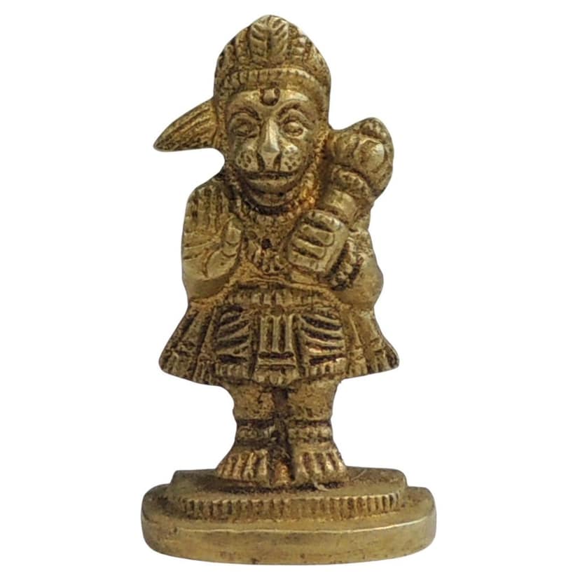 Brass Hanuman Ji God Idol Statue | Home Mandir Murti, Height : 2.2 Inch (BSMAS1273 C) view 2