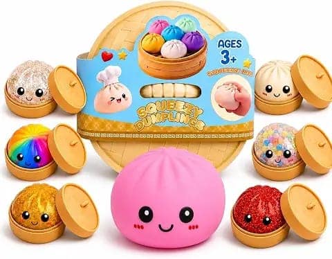 Squeezy Dumplings Squisy Stress Relief Toy Set, Ages 3+ view 2