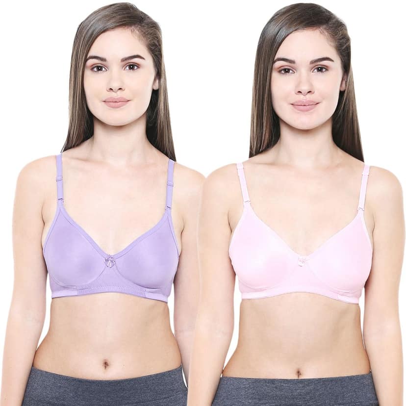 Bodycare Women Cotton Full Coverage Non Padded Regular Bra Pack - 2 E5554PIPU