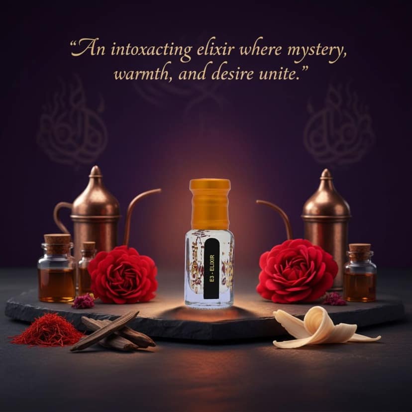alnaqi fragrances Elixir Attar Perfume Oil Unisex | Alcohol-Free Arabian Attar with Warm Oriental, Sweet & Woody Notes | Long-Lasting Roll-On Concentrated Perfume Oil view 3