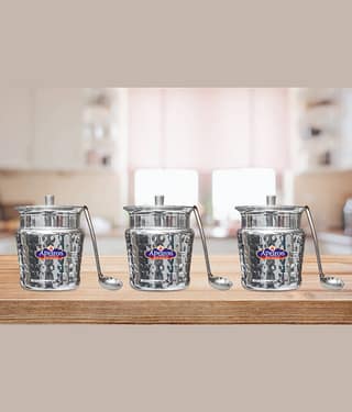 APEIRON GHEE POT Steel Food Container Set of 3 300 mL