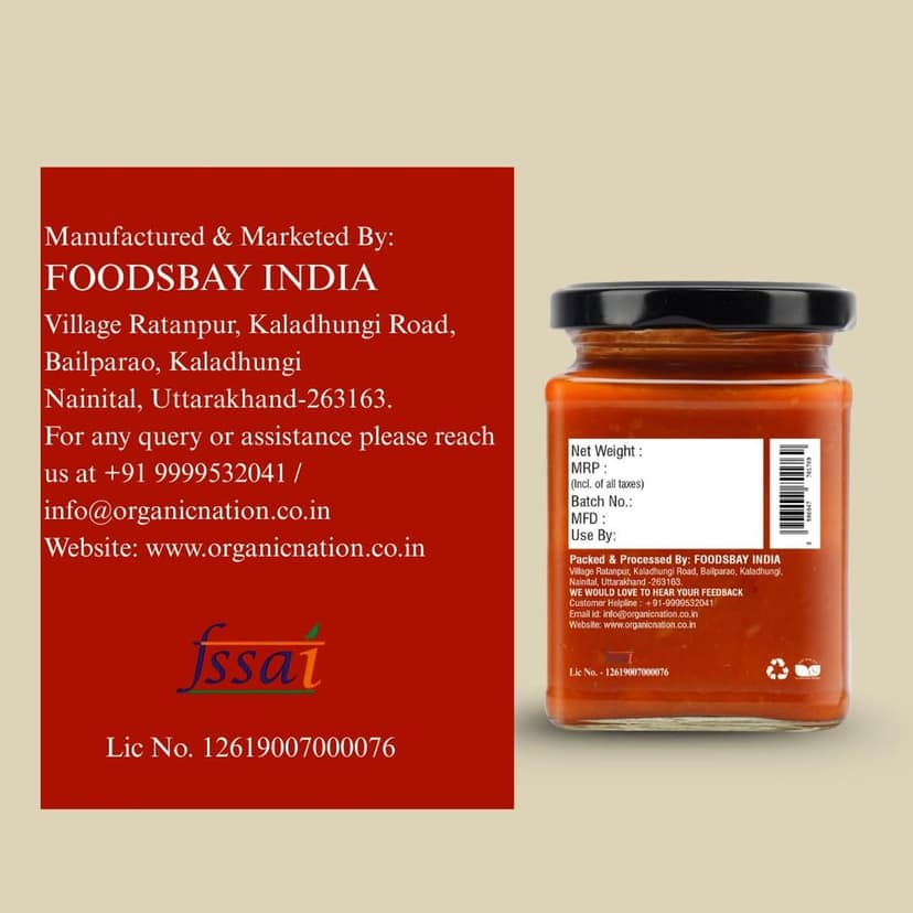 Organic Nation Chilli Garlic Dip | Homestyle Made with Red Chillies, Garlic & Aromatic Spices | No Added Preservatives, No Artificial Flavours | Traditional Recipe, 260g view 6