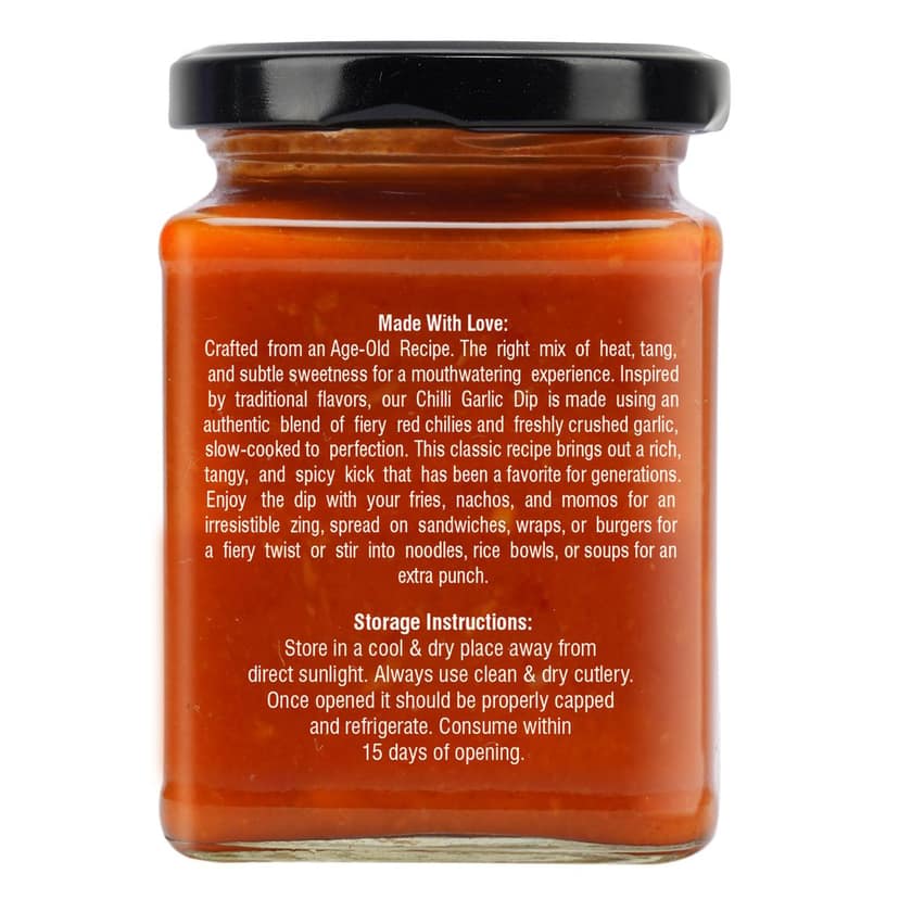 Organic Nation Chilli Garlic Dip | Homestyle Made with Red Chillies, Garlic & Aromatic Spices | No Added Preservatives, No Artificial Flavours | Traditional Recipe, 260g view 8