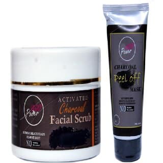 INDOPOWER ADd269-ACTIVATED CHARCOAL FACIAL SCRUB 100g. + CHARCOAL PEEL OFF MASK 100g.
