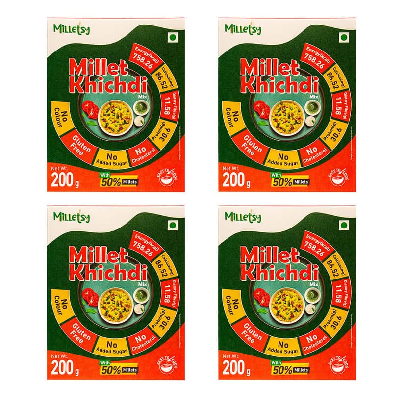 Milletsy Millet Khichdi Instant Mix Pack of 4| 200 gm each