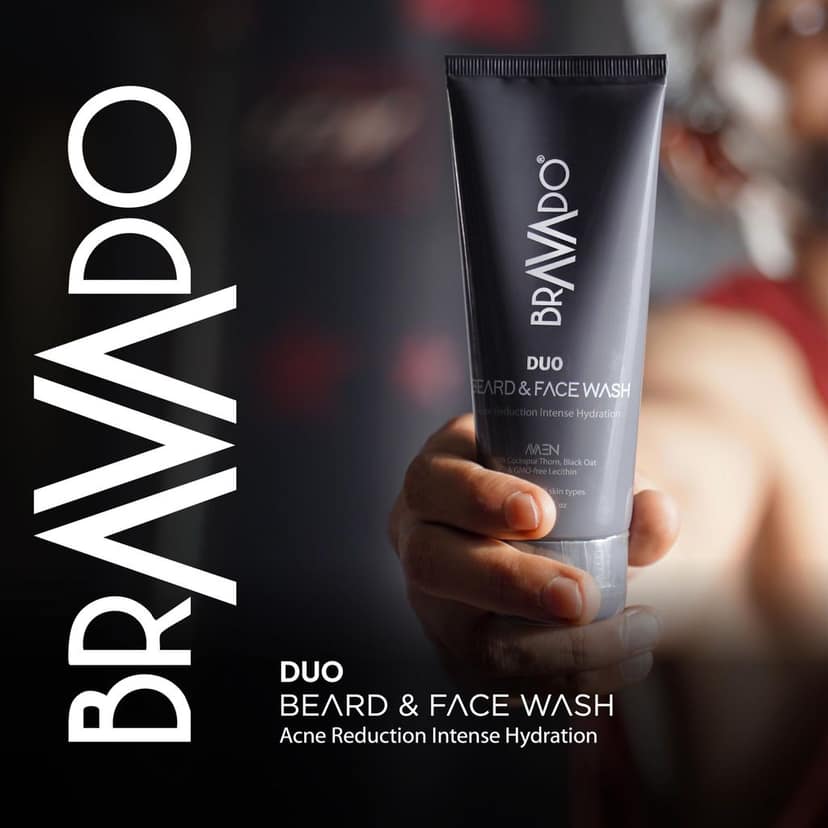 BRAVADO Duo Beard, Mustache & Face Wash for Men | Deep Cleansing & Hydrating | Reduces Dark Spots & Wrinkles | Removes Oil and Impurities | Beard Wash, Face Cleanser, Moisturizing | All Skin - 100ml view 6