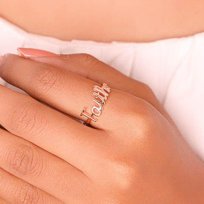 Rose Gold Faith Forever Ring view 3