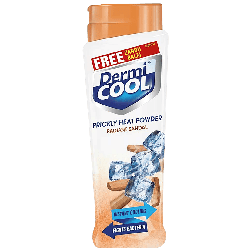 Dermi Cool Prickly Heat Powder Radiant Sandal, 150G (Get Zandu Balm Free) view 2