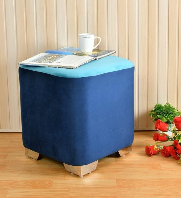 ShadowKart Sitting Stool Ottoman Pouffes for Living Room Sitting Bench Furniture Wooden Footrest Pouf Seat Puffy Foam Small Foot Stool for Office Home Decor, 16x16x18 Inch