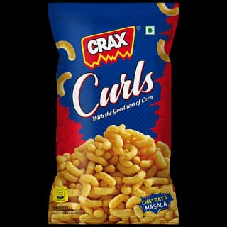Crax Curls - Chatpata Masala, With The Goodness Of Corn, Yummy Snack, 58 G