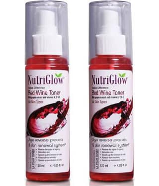 Nutriglow Red Wine Toner Skin Freshener 120 mL (Pack of 2)