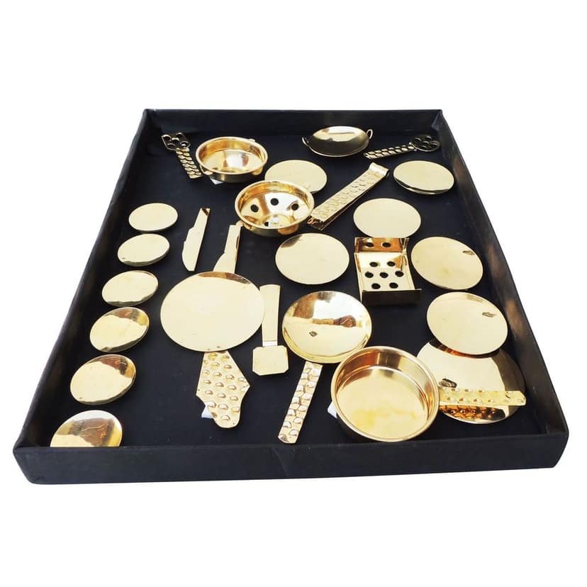 Brass Miniature Kitchen Set Toy | Traditional Cooking Play Set, Height : 1 Inch (ZMAS474 C) view 2