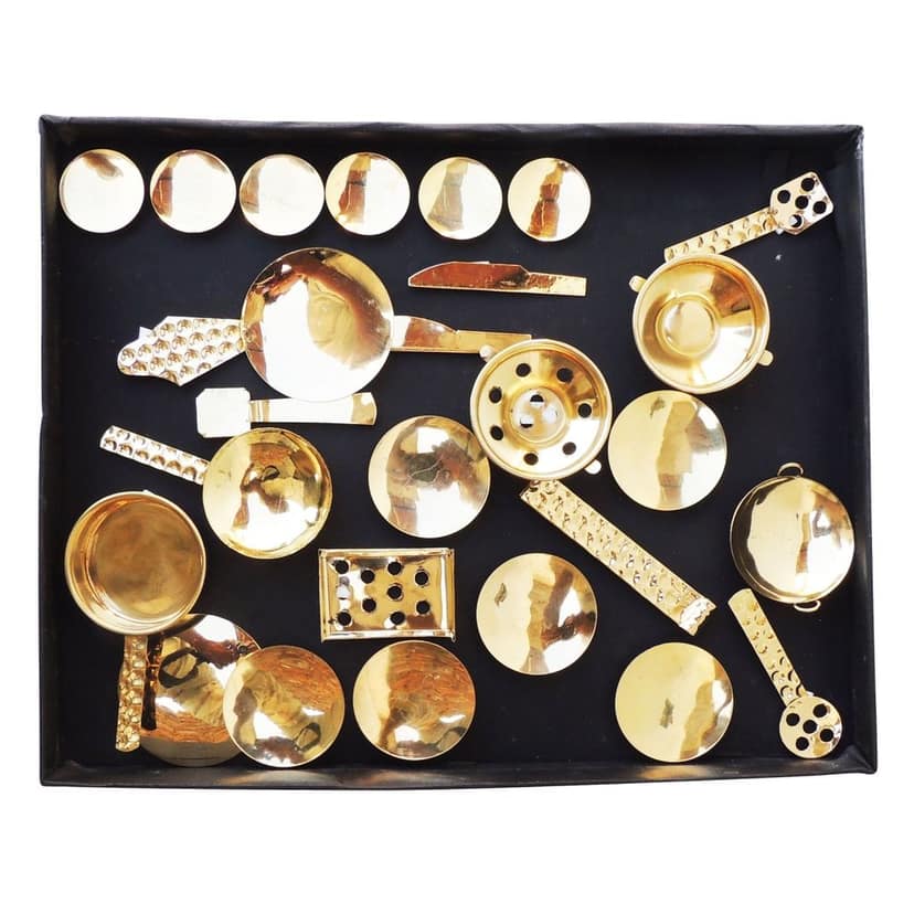 Brass Miniature Kitchen Set Toy | Traditional Cooking Play Set, Height : 1 Inch (ZMAS474 C) view 3