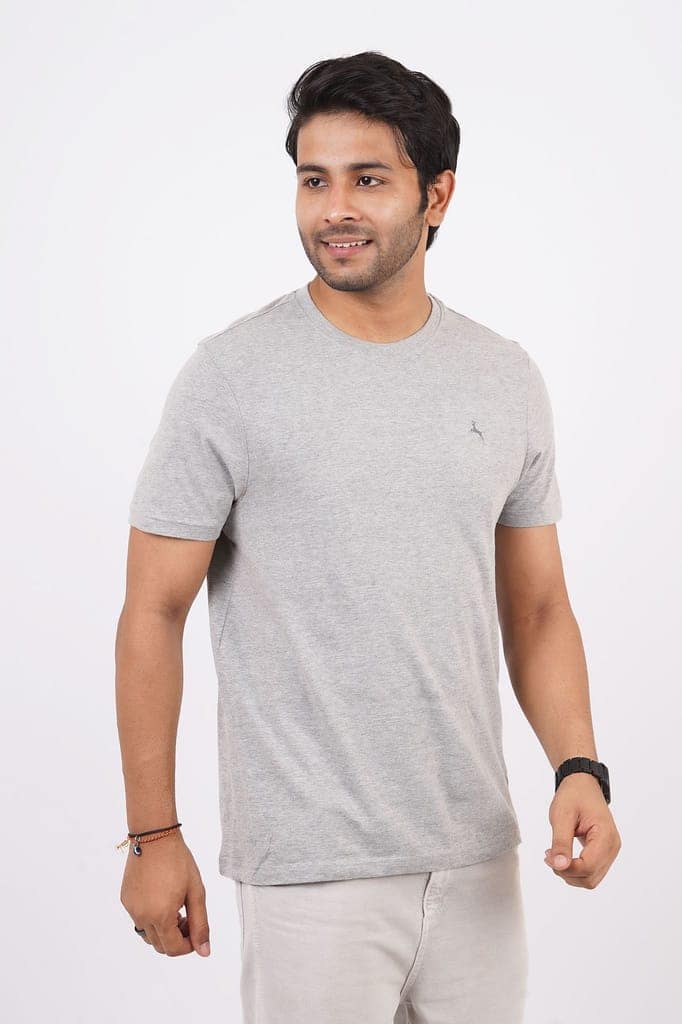 Men's Grey Melange S/J Crew Neck view 4