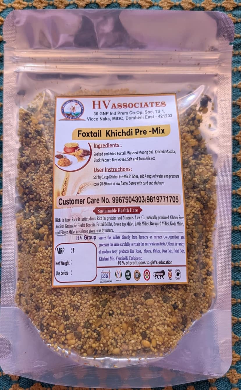 Hv Associates Foxtail Millet Khichdi Premix (250G) | Healthy & Nutritious Instant Meal With Moong Dal | Ready To Cook | Supports Girl'S Education
