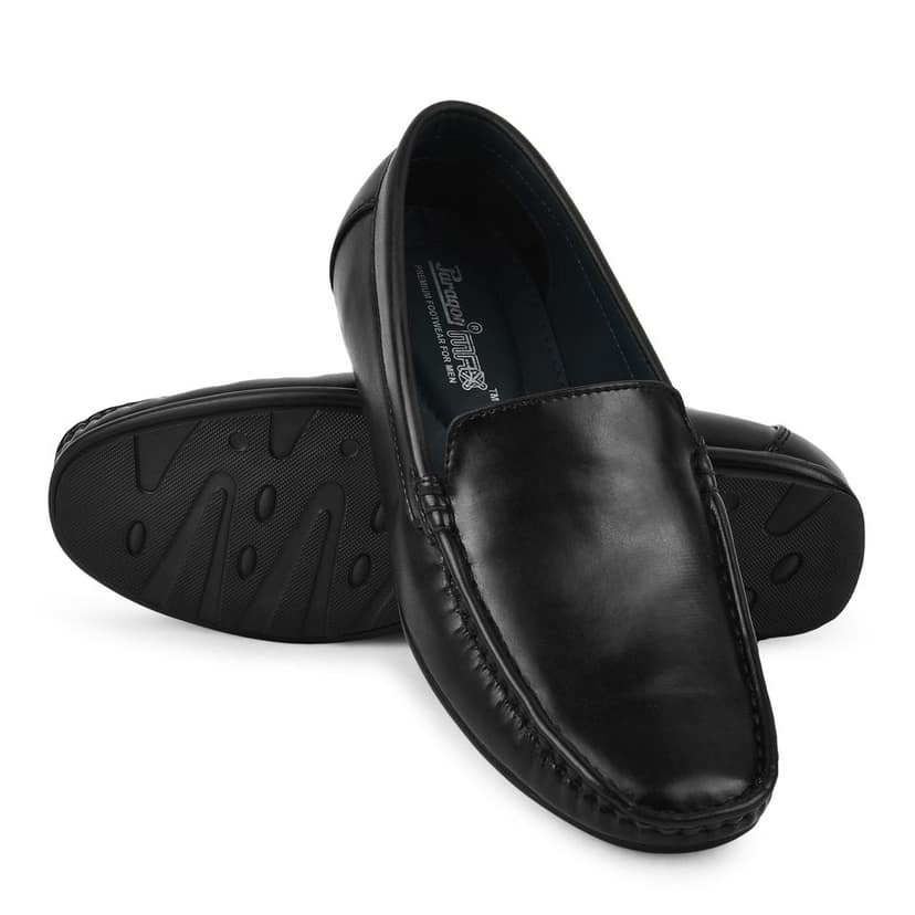 Paragon Black Formal Slip-On Loafers for Men view 6