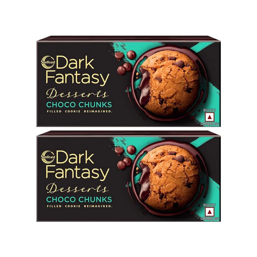Sunfeast Dark Fantasy Desserts Choco Chunks Cookies - Pack of 2 view 2