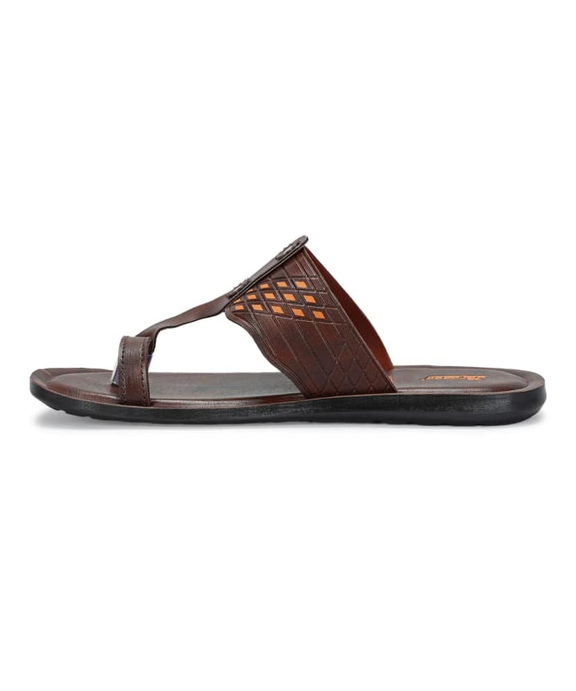 Paragon Men's Slip-on Brown Sandals for Men | Comfortable Sole & Durable view 4