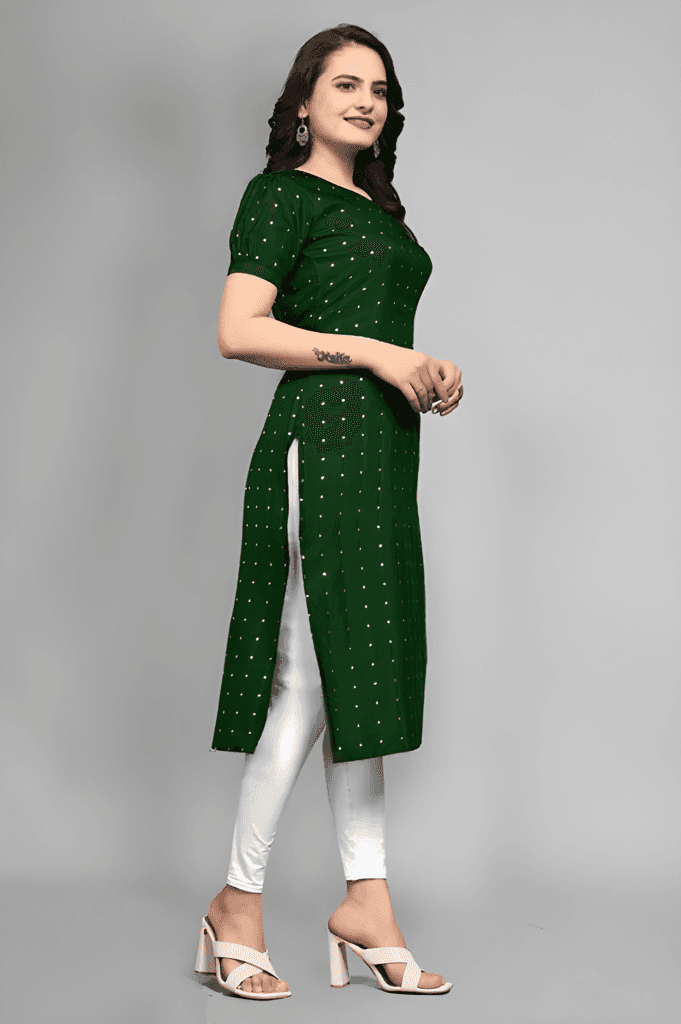 Women Kurti with Modern Pattern, Beautiful Designer Ethnic Wear, Fashionable Traditional Outfit for Casual Wear, Festive Events and Parties view 3
