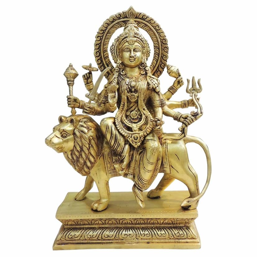 Brass Durga Ji God Idol - Traditional Religious Showpiece, Height : 17 Inch (BSMAS1779 J) view 2