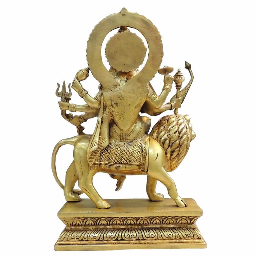 Brass Durga Ji God Idol - Traditional Religious Showpiece, Height : 17 Inch (BSMAS1779 J) view 3