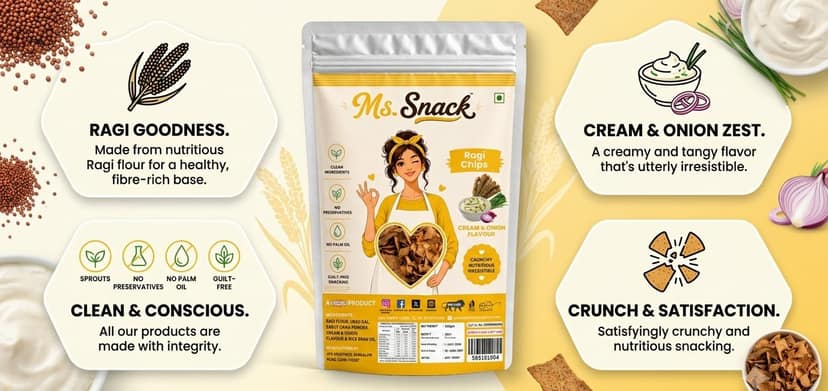 Ms. Snack Ragi Chips - 50g view 2