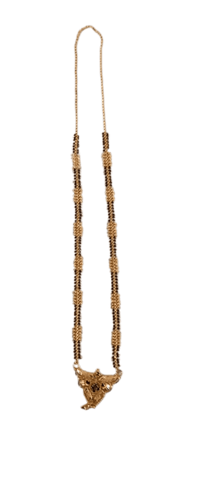 22K Gold Plated Mangalsutra Traditional Indian Black Beads Chain Necklace for Women