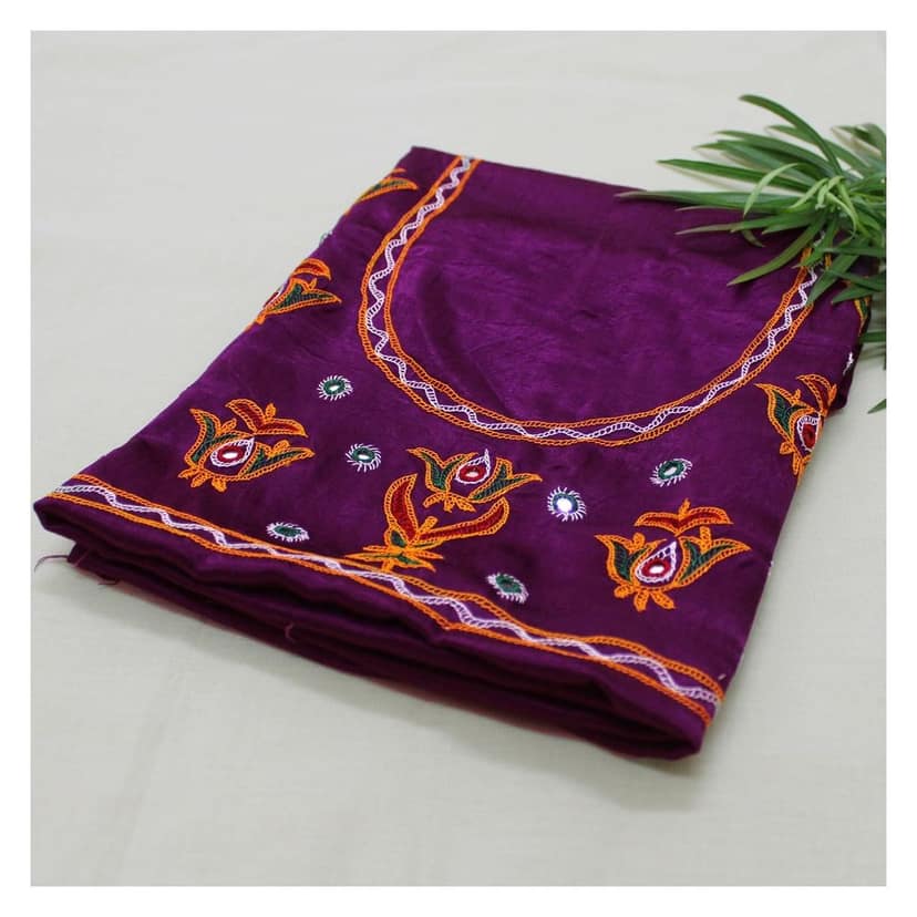 Garvi Gurjari(A Gujarat Govt Enterprise Purple Hand Embroidered Unstitched Blouse Material(GGCMEBM02)� view 2