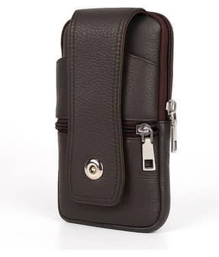 CIMONI Leather Belt Pouch Leather Black Waist Pouch