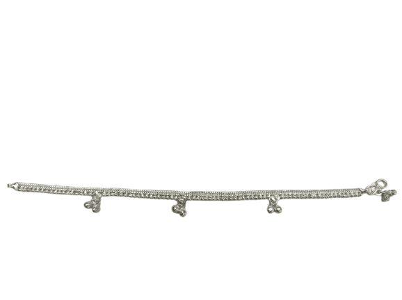 Elegant Silver Anklet with Dainty Embellishments view 2
