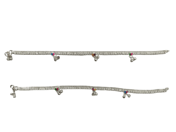 Elegant Silver Anklet with Dainty Embellishments view 3