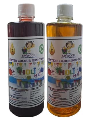 SWACCH WATER COLOUR NON-TOXIC & ECO FRIENDLY COLOUR (ORANGE & YELLOW) (500ML) (PACK OF 2)