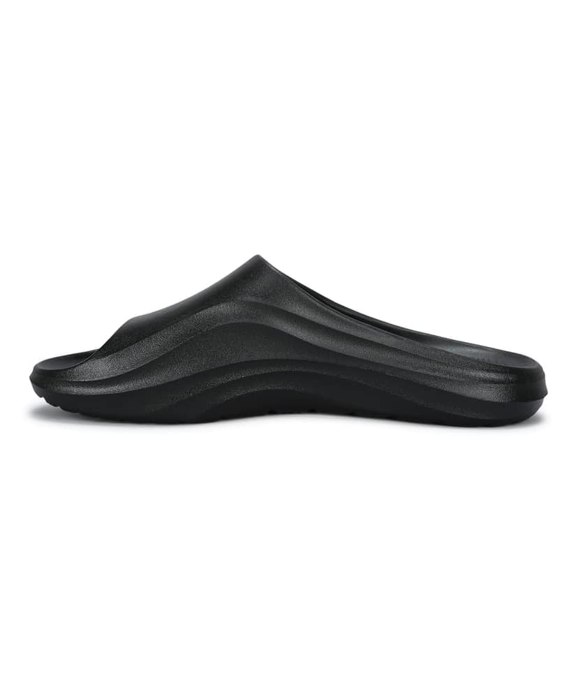 Paragon Men's Watreproof Black Sliders with Comfortable Anti-Skid Sole view 3