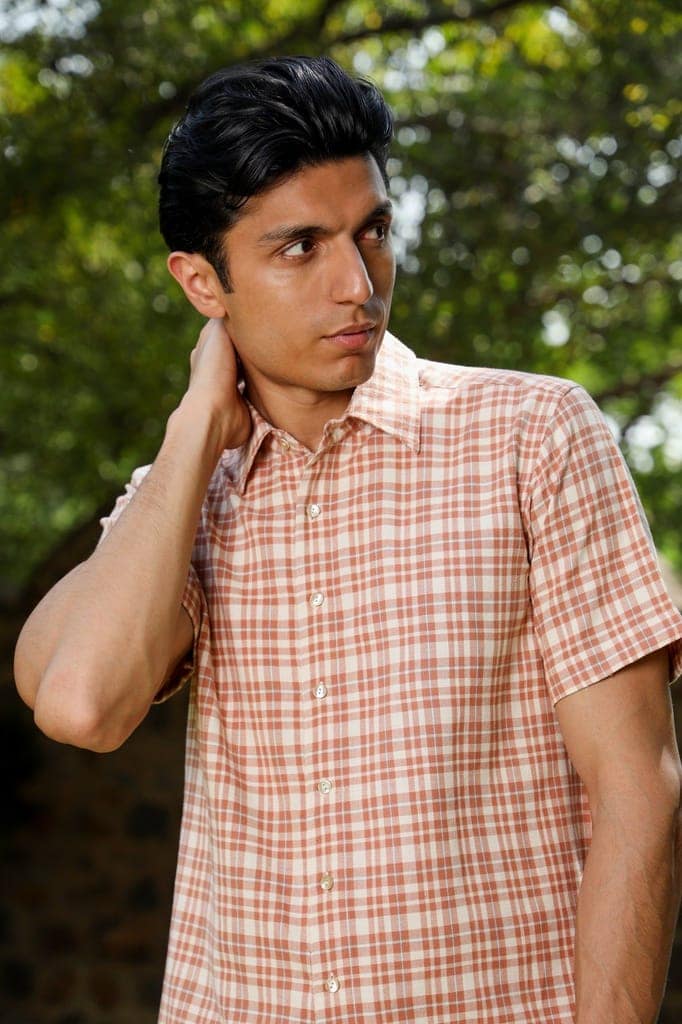 Arka Cotton Checked Half Sleeve Shirt view 6