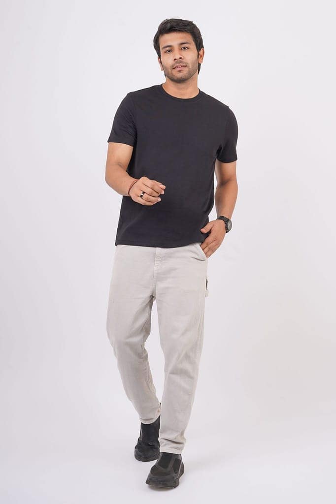 Men's Black S/J Crew Neck view 3
