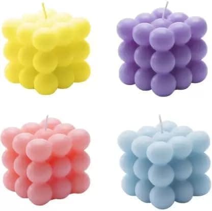 SS Enterprise Organic Soy Wax Bubble Candle for Home Decor | Scented Aromatic Fragrance Candles | Smoke-Free Pillar Candle