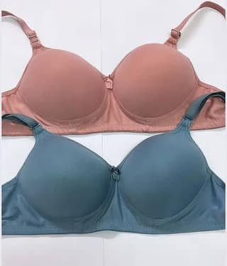 FOOTLEAP Pack of 2 Cotton Blend Lightly Padded T-Shirt Bra For Women ( Multicolor 3 )