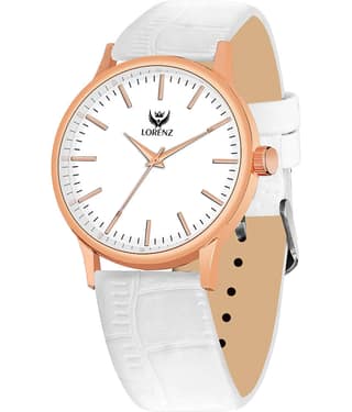 Lorenz White Leather Analog Men's Watch