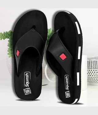 Squash Black Men's Thong Flip Flop