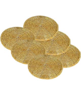 Prisha India Craft Glass Coaster 6 Pcs