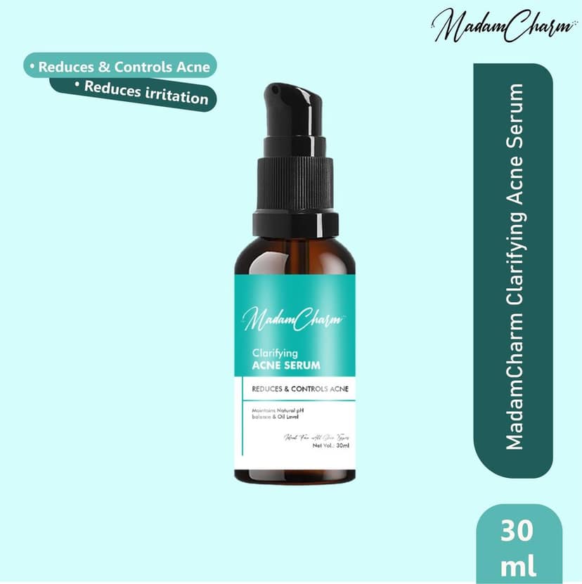 MadamCharm Clarifying Acne Serum with 2% Salicylic Acid, Niacinamide and Green Tea Extract | Maintains Natural pH balance & Oil Level | Reduces & Controls Acne | 30 ml view 9